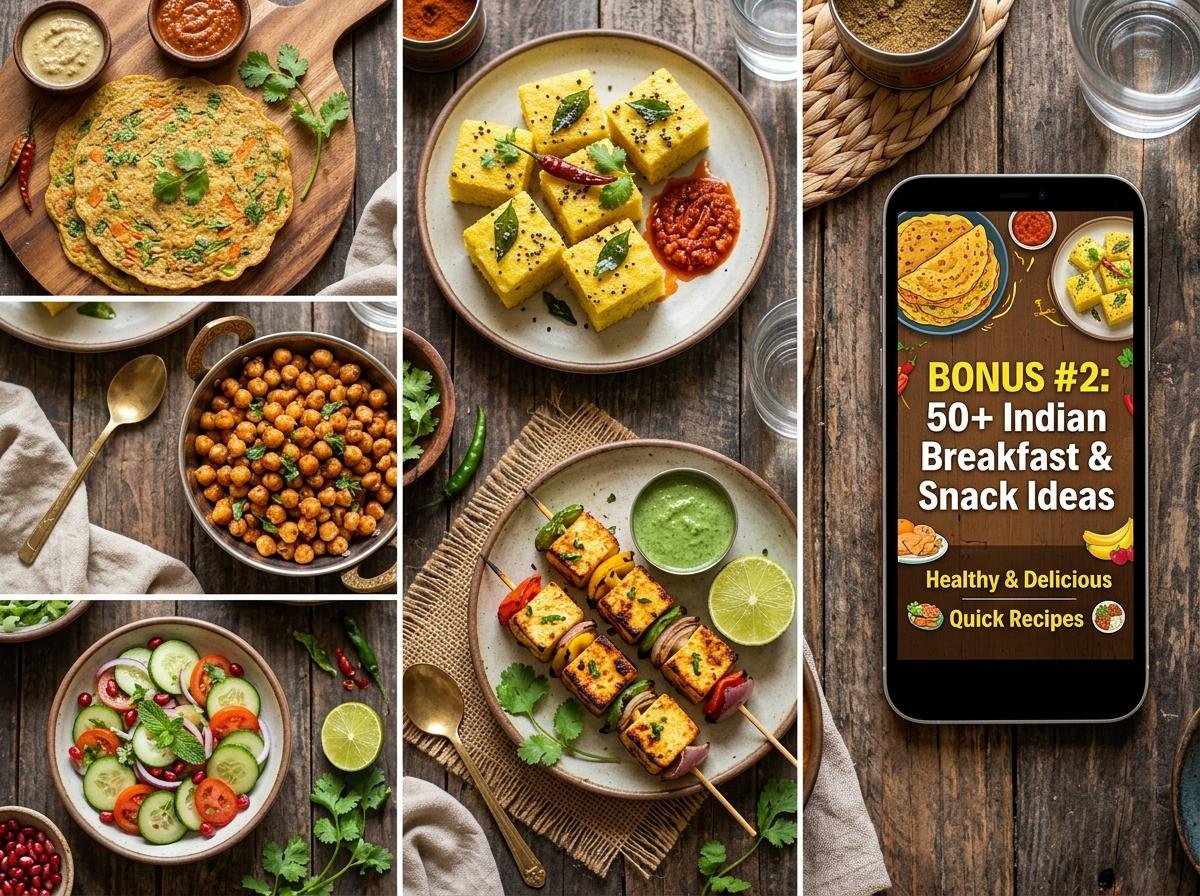 50+ Indian Breakfast & Snack Recipes Collage